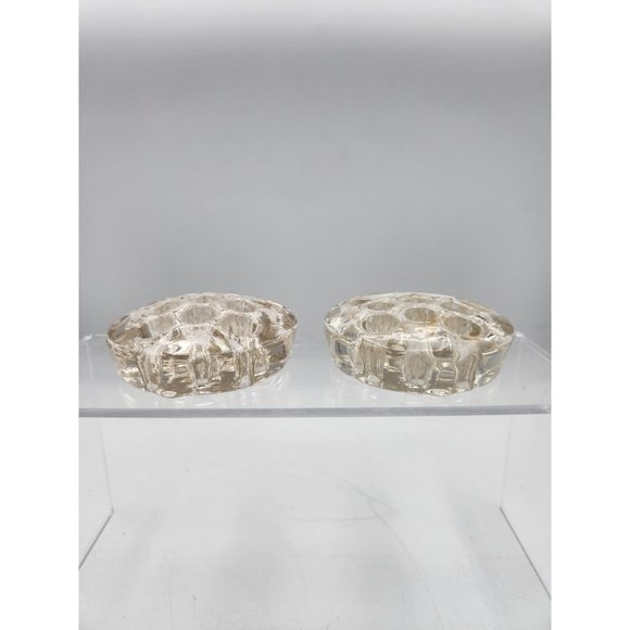 Vintage Clear Glass Flower Frog For Floral Arrangements 11 Holes 3" - Picture 4 of 7